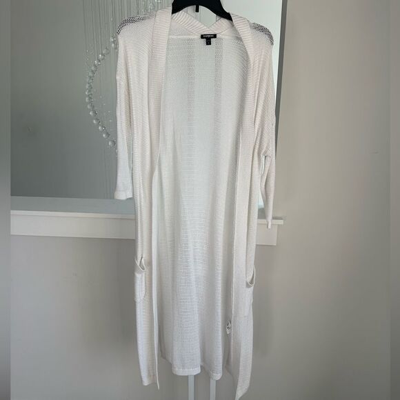 Express Sweaters - Express long length full sleeve knit cardigan